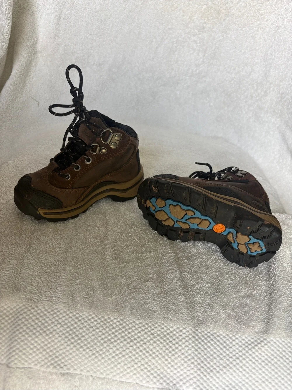 Timberland Brown and Black Kids Hiking Boots
